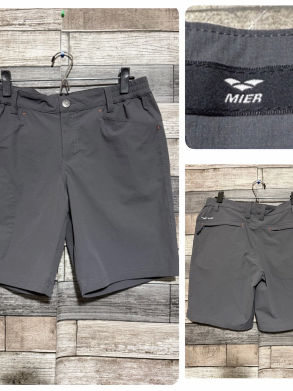 Mier Cargo Hiking Travel Shorts Women’s 8 Gray Stretch (Inseam 8.5)